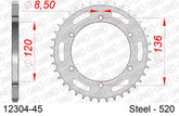 Corona AFAM 12304-45 in acciaio passo 520 YAMAHA TDR 250 1988  -1992